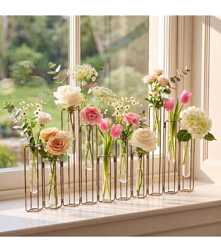 Amazon.com: Two's Company Lavoisier Hinged Flower Vases, 11.75